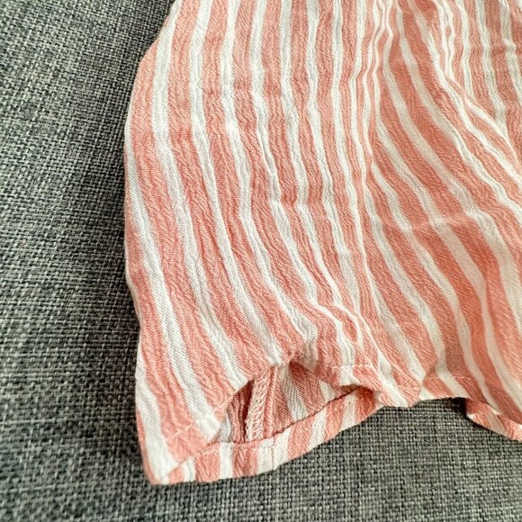 NEW! Liz Claiborne Button Down Shirt Striped Plus 3X Coral $45 V-Neck Rayon - Picture 11 of 12